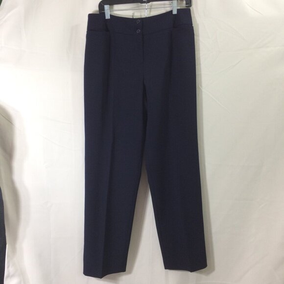 Harve Benard Vintage Trousers Pants Office Lined Navy Polyester Stretch Size 14 - Picture 1 of 4